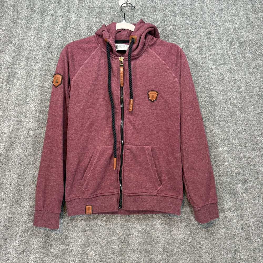 Leif Nelson Zip Up Hoodie Mens Large Burgundy Heathered‎ Sweatshirt Outdoors